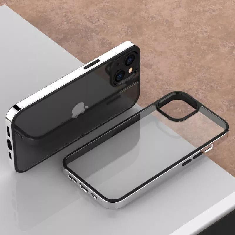 FRATO iPhone Trending iPhone 14 Pro Max / Silver iPhone Chrome Plating Bumper Clear Case