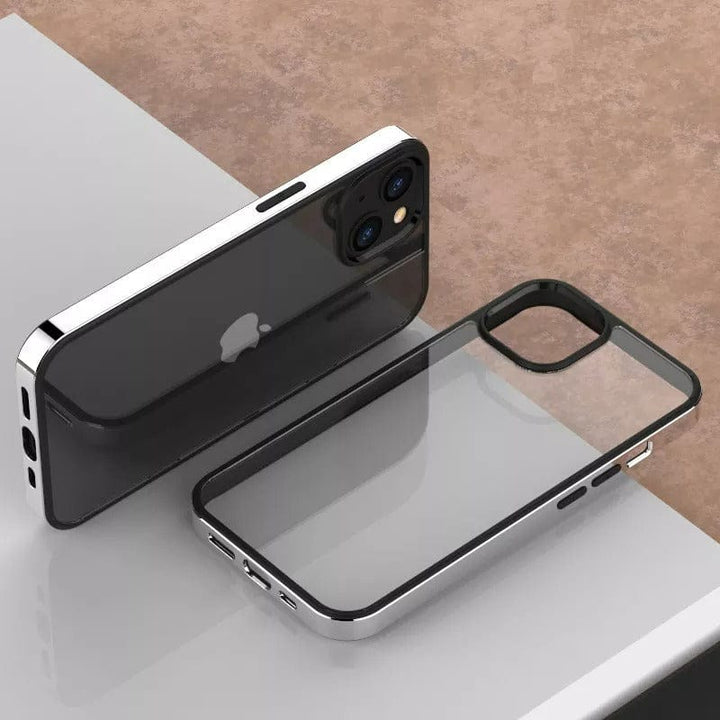 FRATO iPhone Trending iPhone 14 Pro Max / Silver iPhone Chrome Plating Bumper Clear Case