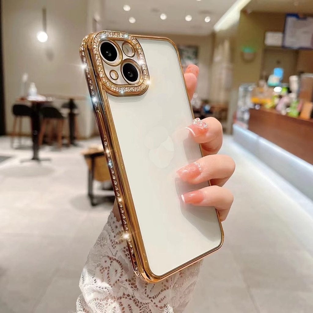 FRATO iPhone Trending iPhone 15 Pro Max / Golden iPhone Side Diamond Chrome Case