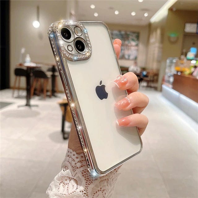 FRATO iPhone Trending iPhone 15 Pro Max / Silver iPhone Side Diamond Chrome Case