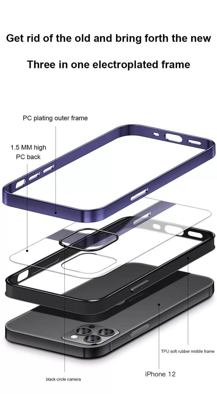 FRATO iPhone Trending iPhone Chrome Plating Bumper Clear Case