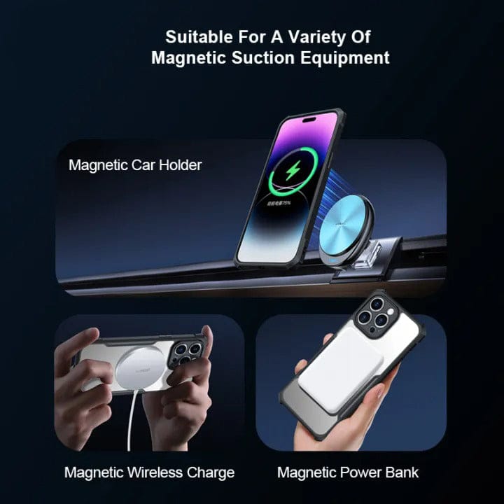 FRATO iPhone Trending iPhone Magsafe Shockproof Airbags Bumper Transparent Back Case Cover