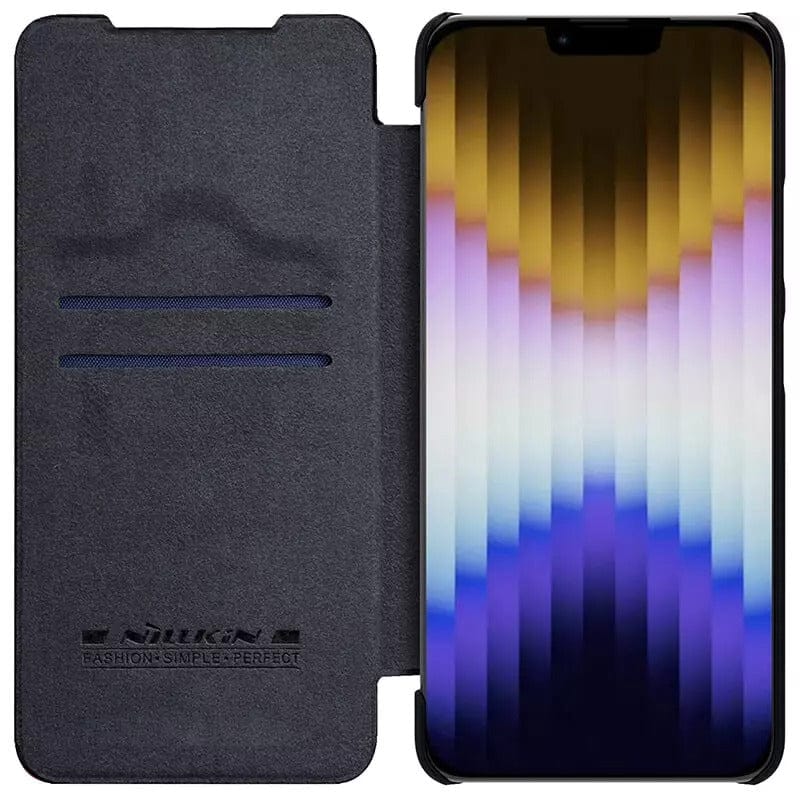 FRATO luxury Case iPhone 13 Camera Protection QIN Leather Flip Case Black