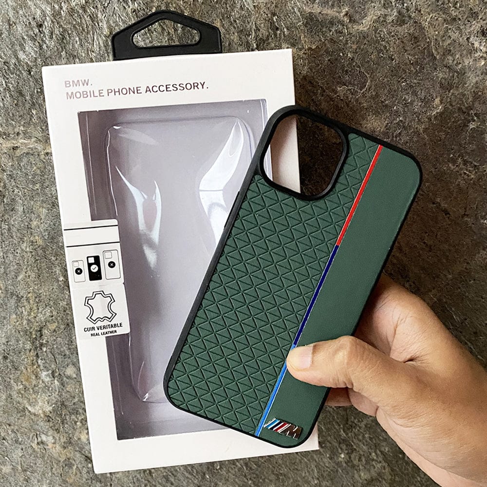 FRATO luxury Case iPhone BMW M Performance Sports Car Logo dual Shade Design Case Cover - Pine Green