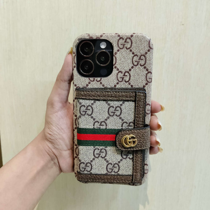 FRATO luxury Case iPhone Luxury Brand GG Wallet Case Cover