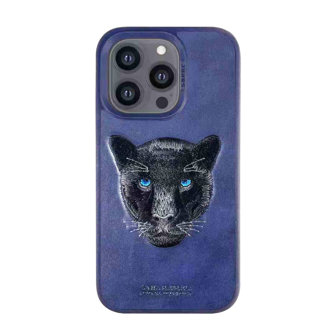FRATO luxury Case iPhone Luxury Santa Barbara Leather Savana Series Panther Back Cover