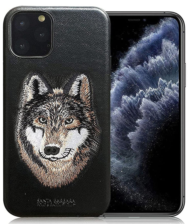 FRATO luxury Case iPhone Luxury Santa Barbara Leather Savana Series Wolf Back Cover