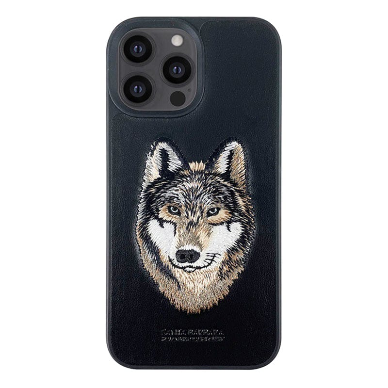 FRATO luxury Case iPhone Luxury Santa Barbara Leather Savana Series Wolf Back Cover