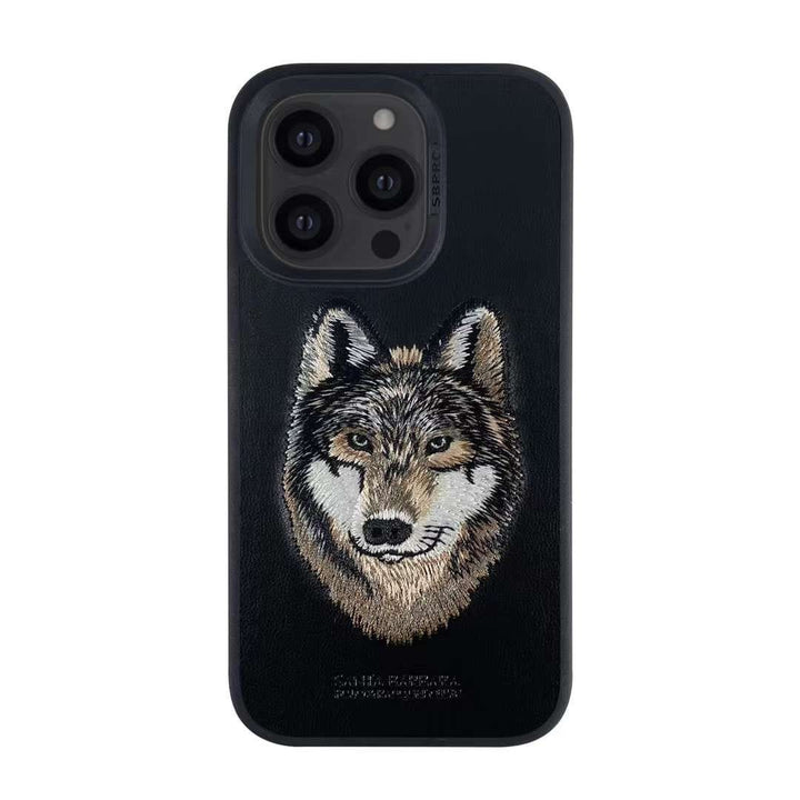 FRATO luxury Case iPhone Luxury Santa Barbara Leather Savana Series Wolf Back Cover
