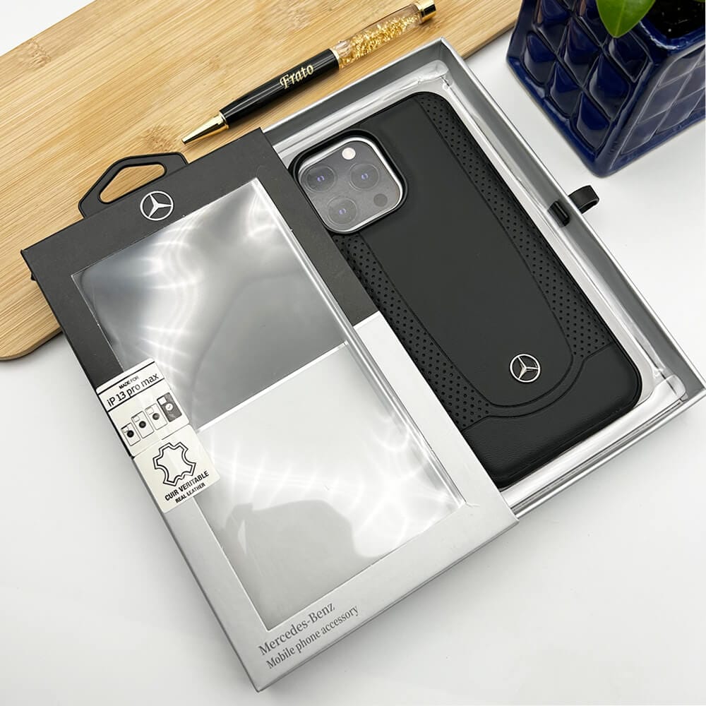 FRATO luxury Case iPhone Mercedes Black Leather Case Cover