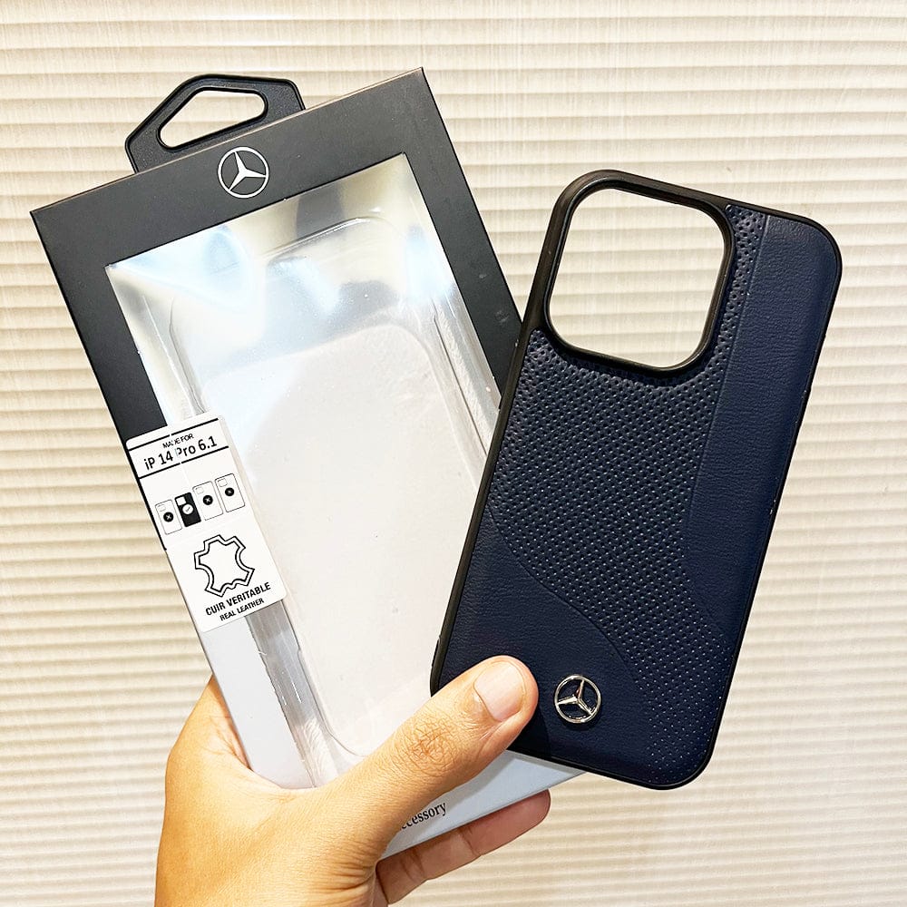 FRATO luxury Case iPhone Mercedes Blue Leather Case Cover