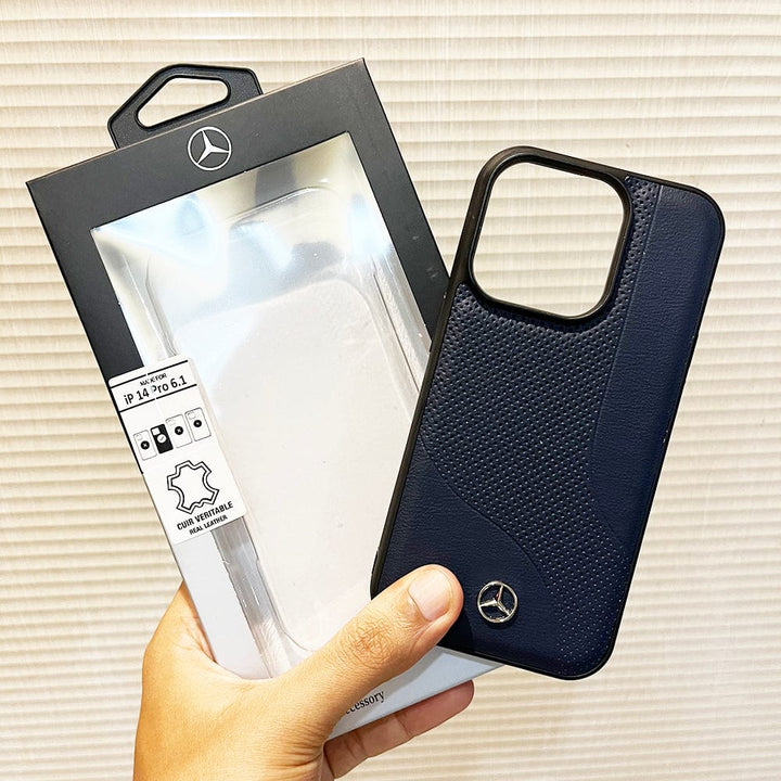 FRATO luxury Case iPhone Mercedes Blue Leather Case Cover