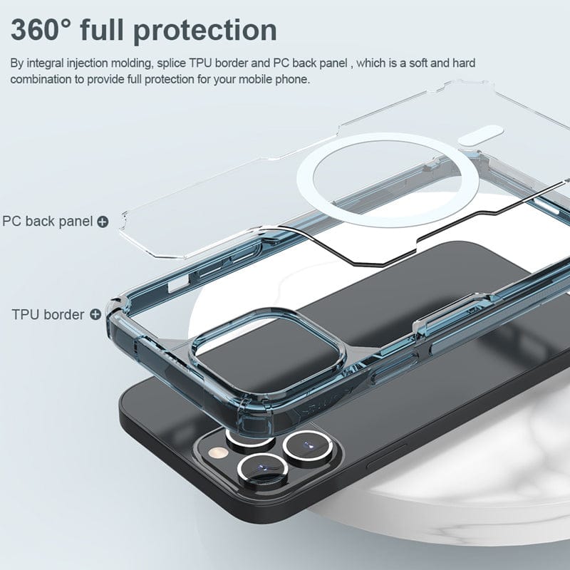FRATO luxury Case Nillkin iPhone Magsafe Clear Airbag Drop Fall Resistant Magnetic Case Cover