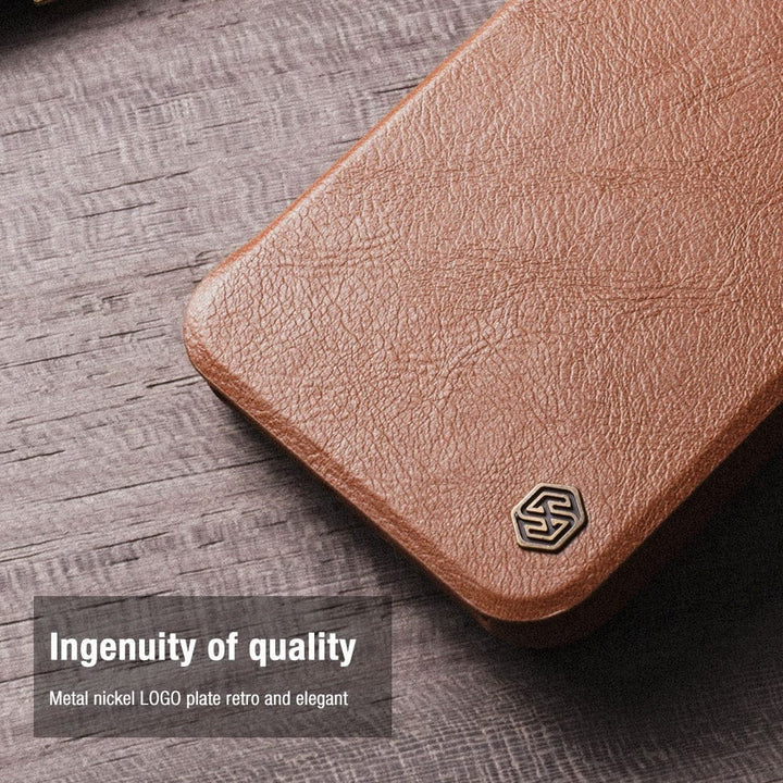 FRATO No Advertising Galaxy S22 Series Camera Protection QIN Leather Flip Case