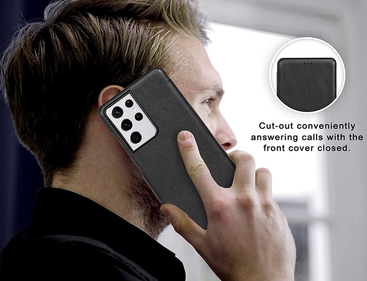 FRATO No Advertising Premium Samsung S Series PU Leather Flip Cover Black