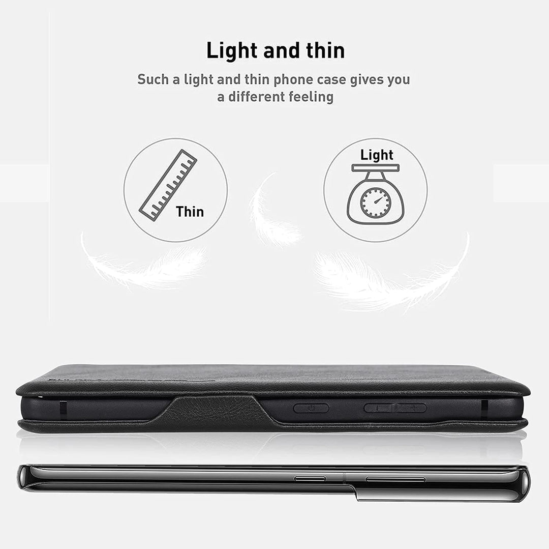 FRATO No Advertising Premium Samsung S Series PU Leather Flip Cover Black