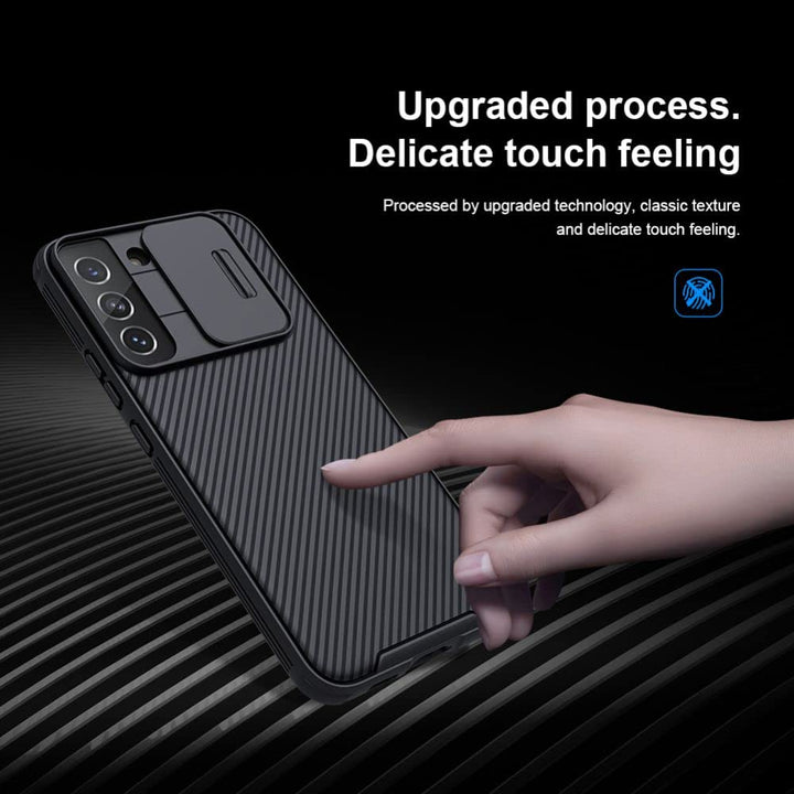 FRATO No Advertising Samsung Galaxy S22 Plus Camshield Case Cover Black