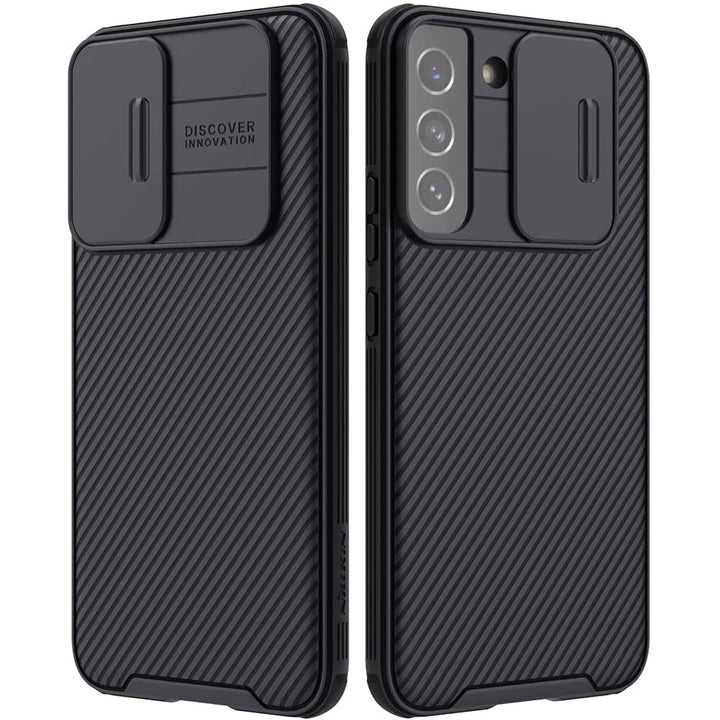 FRATO No Advertising Samsung Galaxy S22 Plus Camshield Case Cover Black