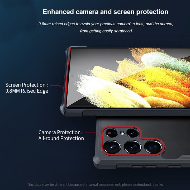 FRATO No Advertising Samsung Shockproof Airbags Bumper Transparent Back Case Cover