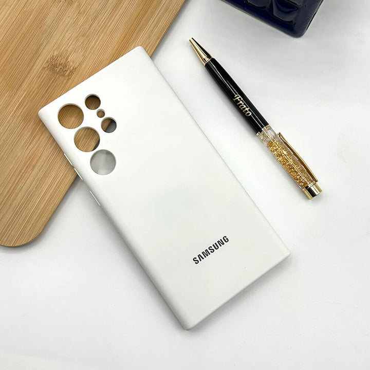 FRATO No Advertising White Samsung Galaxy S23 Ultra Liquid Silicone Case Cover