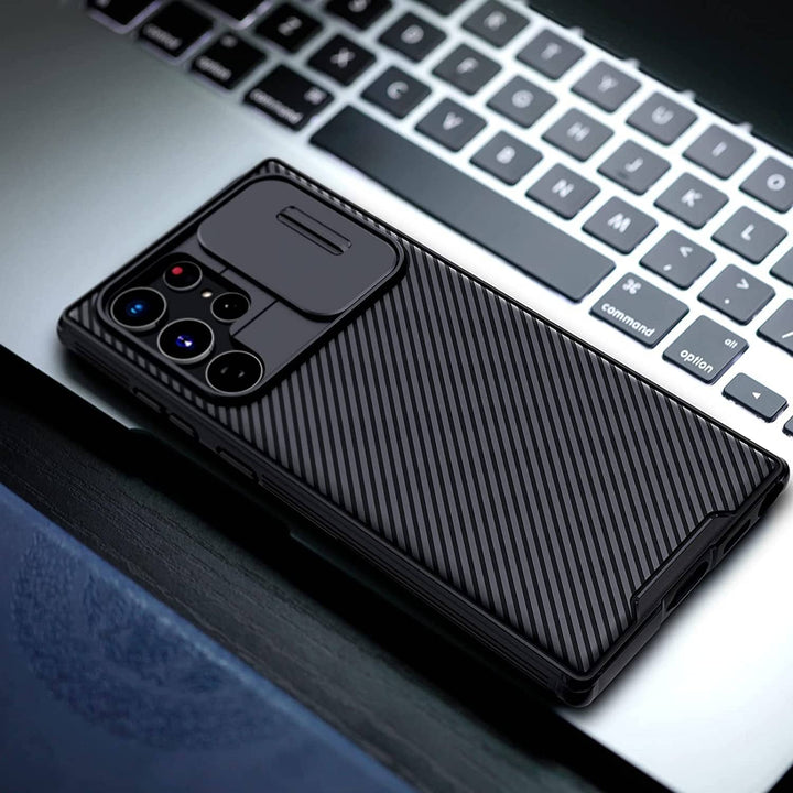 FRATO Samsung S22U Samsung Galaxy S22 Ultra Camshield Case Cover Black