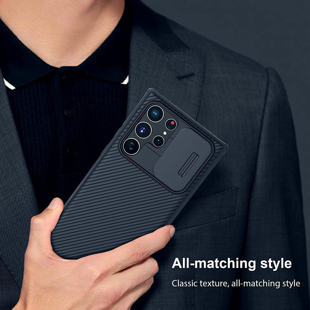 FRATO Samsung S22U Samsung Galaxy S22 Ultra Camshield Case Cover Black