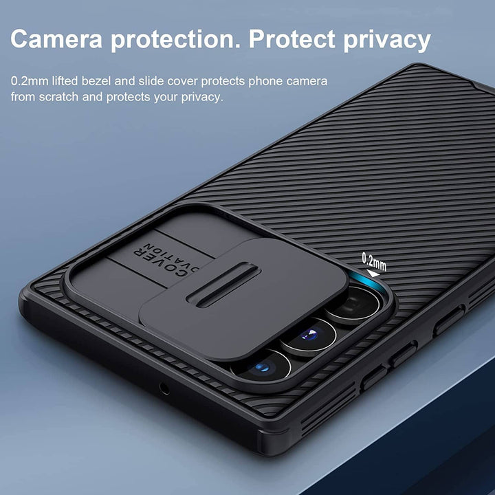 FRATO Samsung S22U Samsung Galaxy S22 Ultra Camshield Case Cover Black