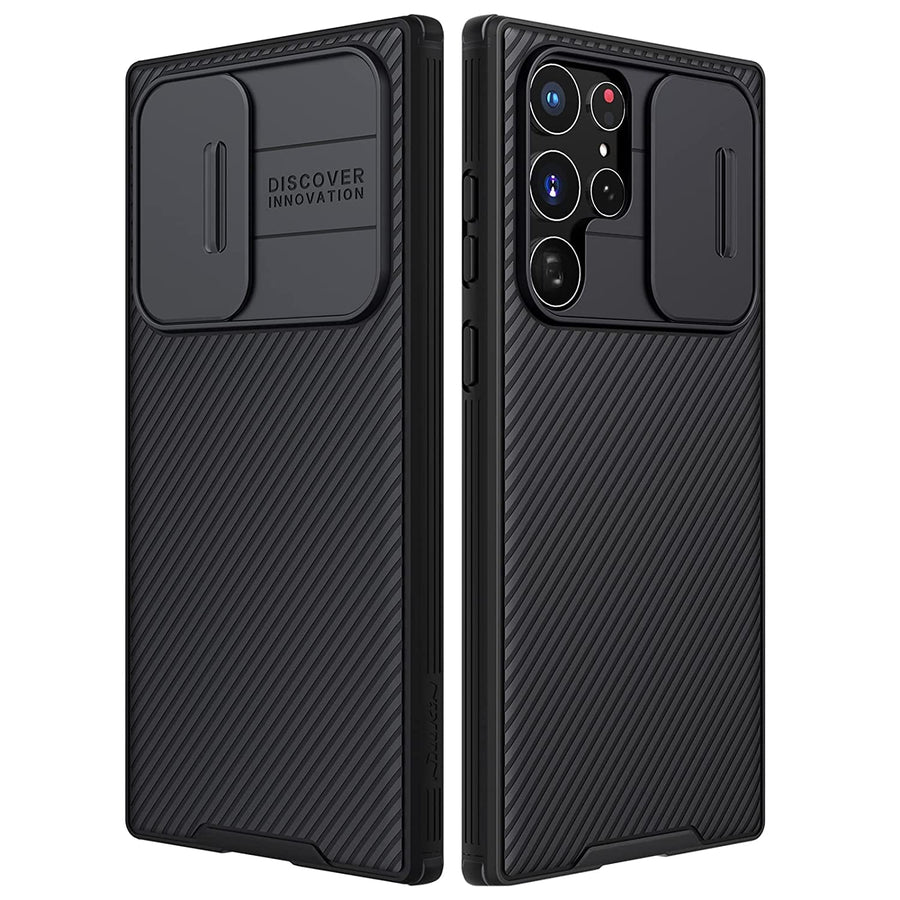 FRATO Samsung S22U Samsung Galaxy S22 Ultra Camshield Case Cover Black
