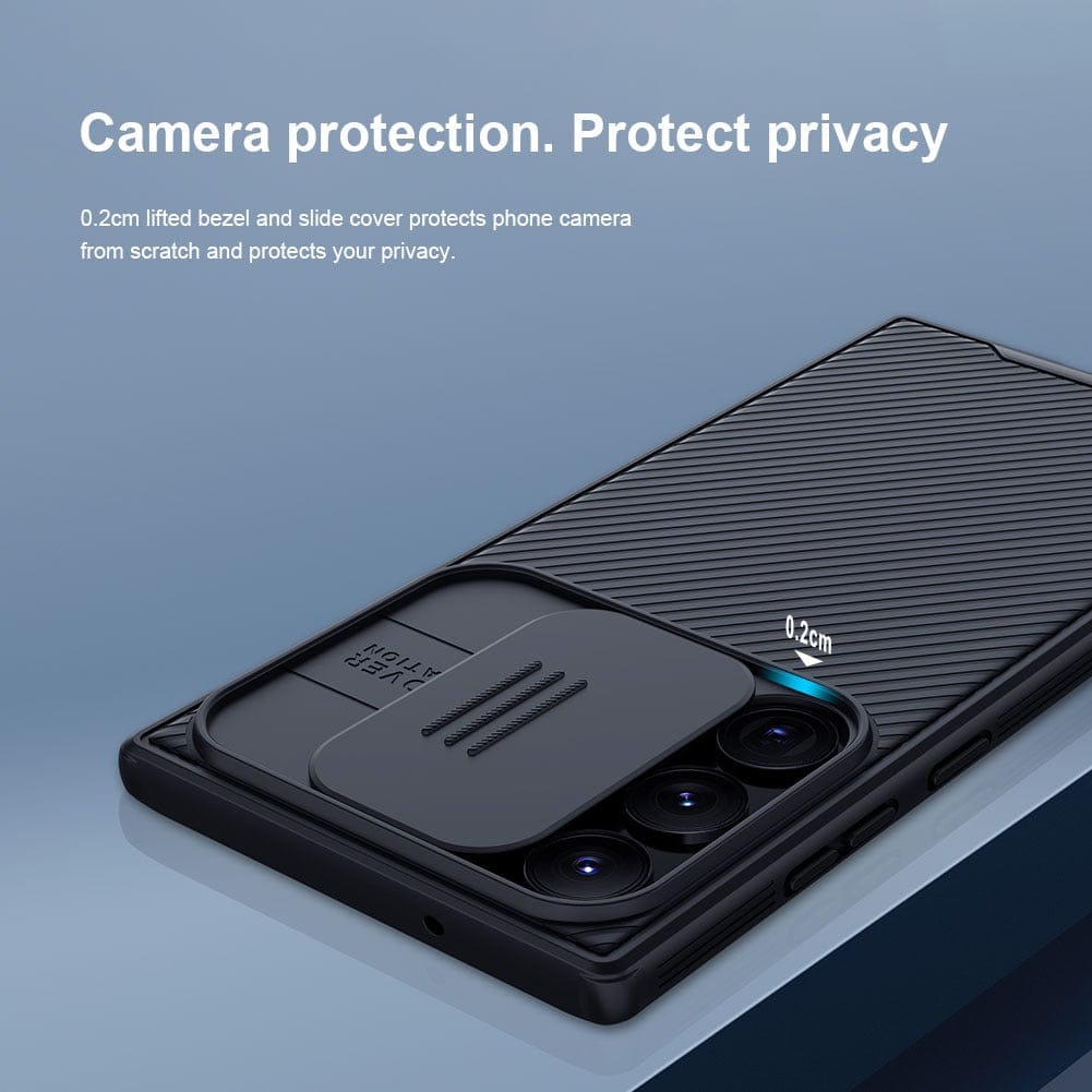 FRATO Samsung S23U Samsung Galaxy S23 Ultra Camshield Case Cover Black