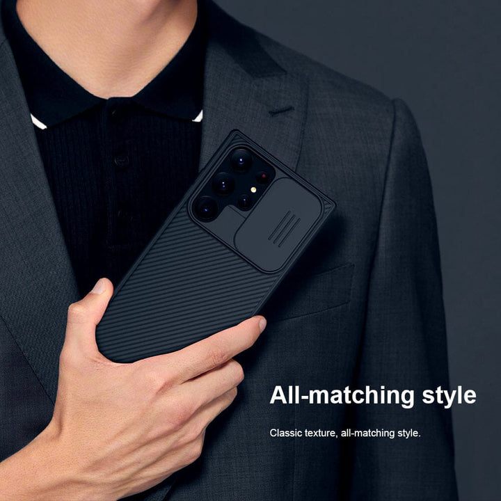 FRATO Samsung S23U Samsung Galaxy S23 Ultra Camshield Case Cover Black