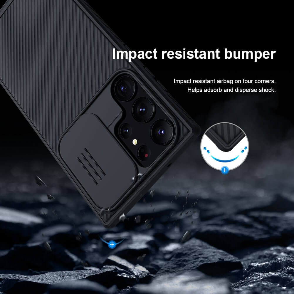 FRATO Samsung S23U Samsung Galaxy S23 Ultra Camshield Case Cover Black