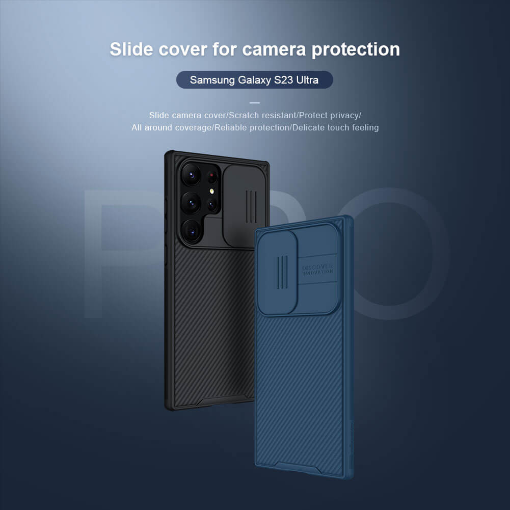 FRATO Samsung S23U Samsung Galaxy S23 Ultra Camshield Case Cover Black