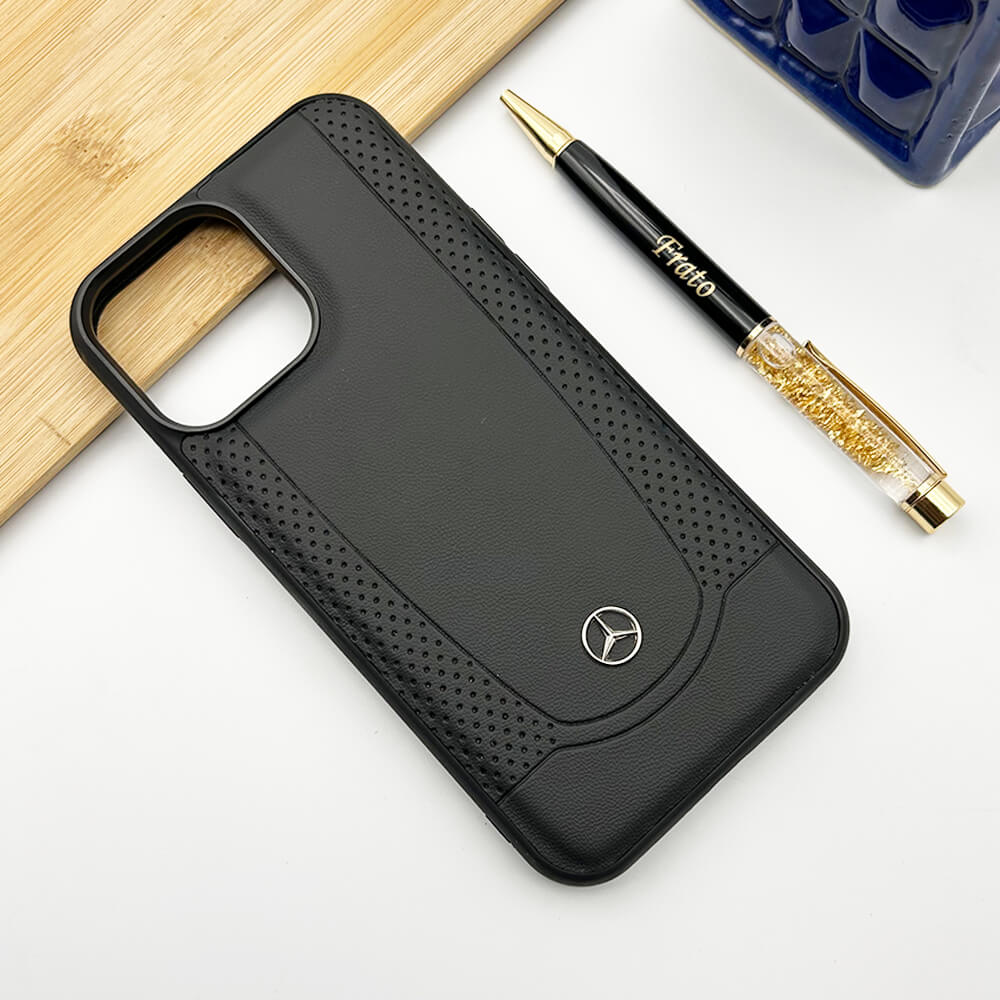 iPhone Mercedes Black Leather Case Cover