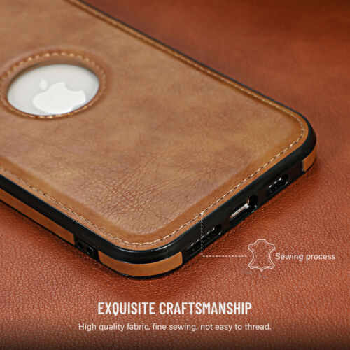 iPhone Luxury Full Leather Logo Cut Back Cover