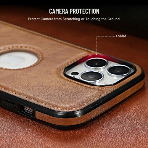 iPhone Luxury Full Leather Logo Cut Back Cover