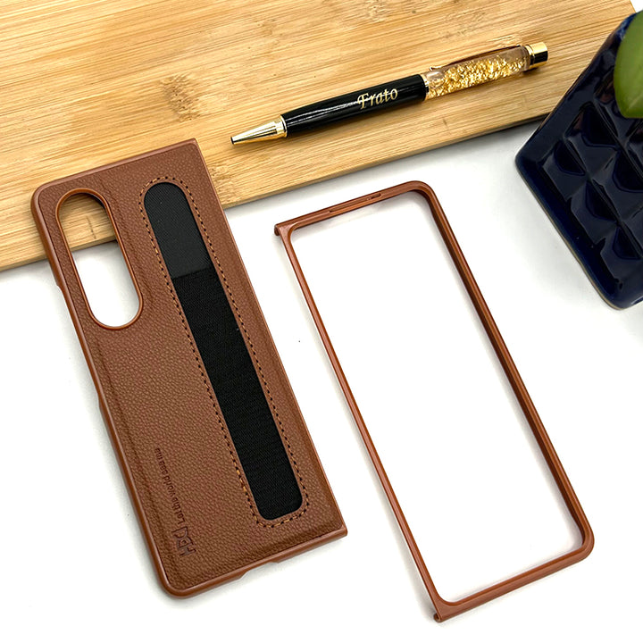 Samsung Z Fold 4 PU Leather Design With S Pen Slot Case Cover