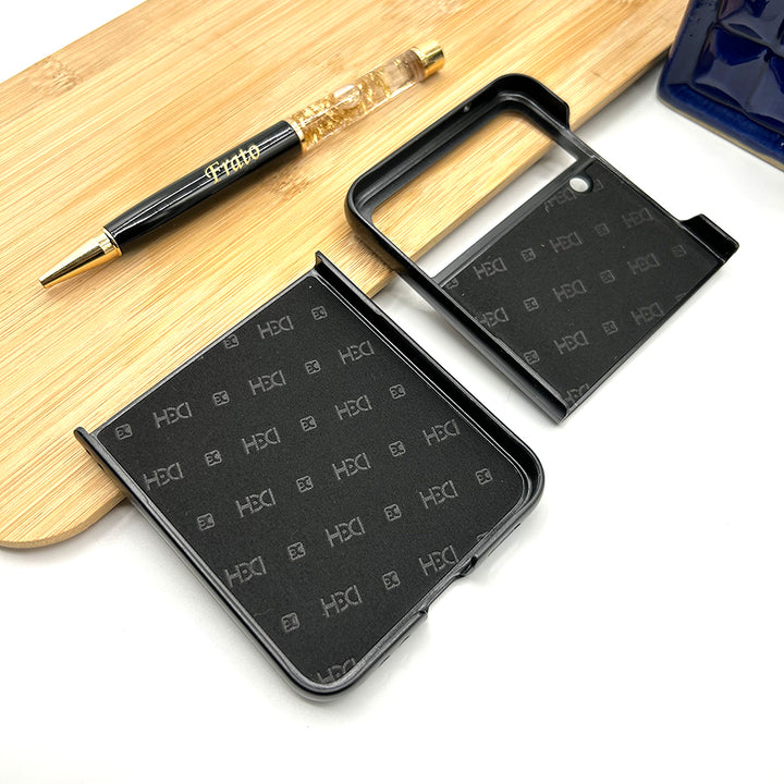 Samsung Z Flip 4 PU Leather Stitch Design Case Cover