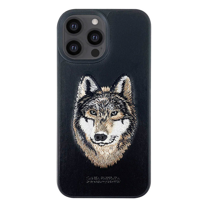 iPhone Luxury Santa Barbara Leather Savana Series Wolf Back Cover freeshipping - Frato